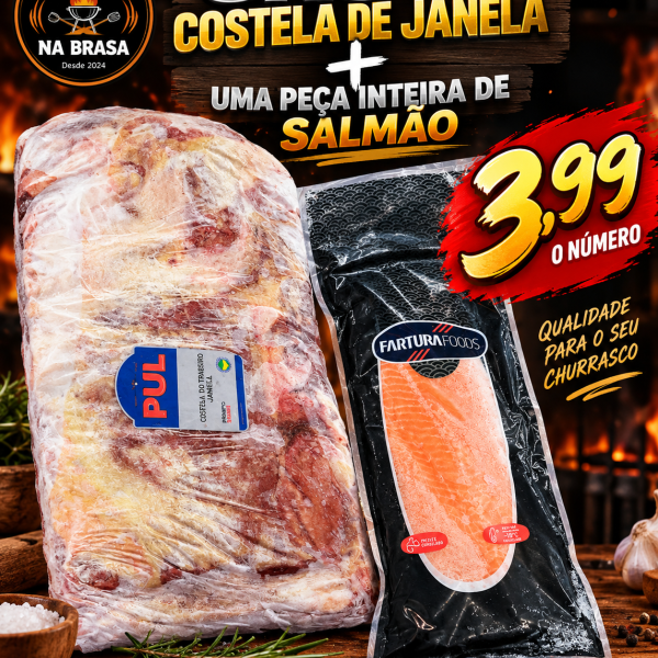 6KG DE COSTELA + PEÇA DE SALMÃO 